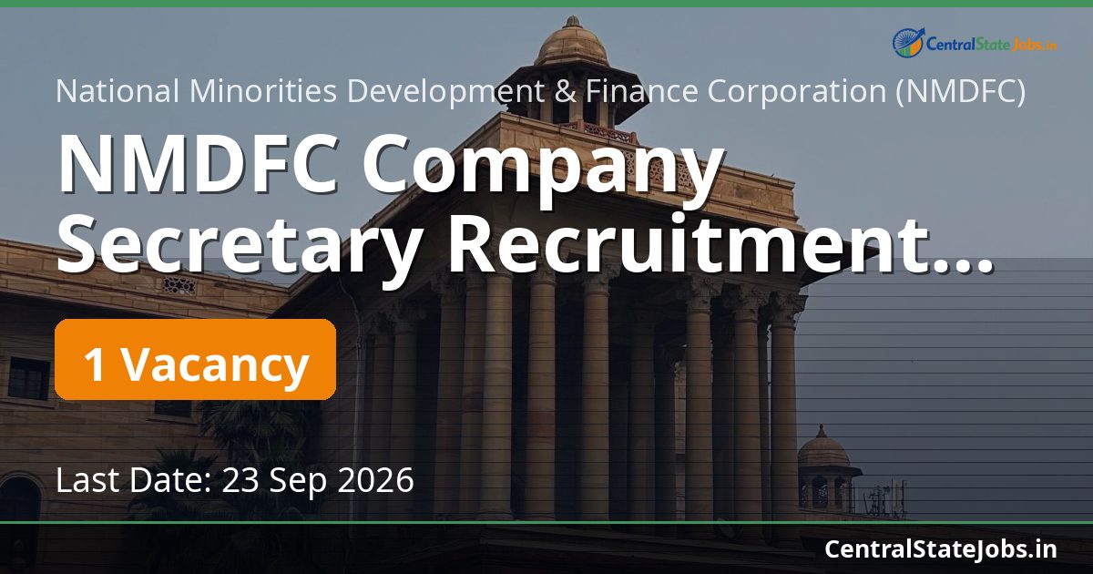 NMDFC Company Secretary Recruitment 2026