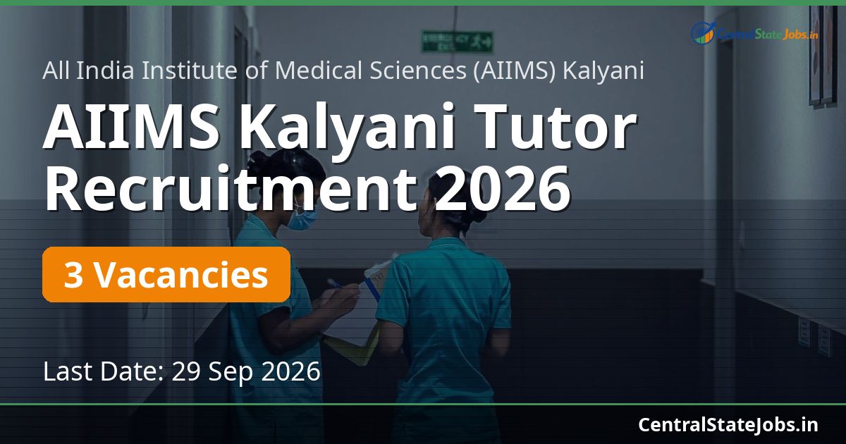 AIIMS Kalyani Tutor Recruitment 2026