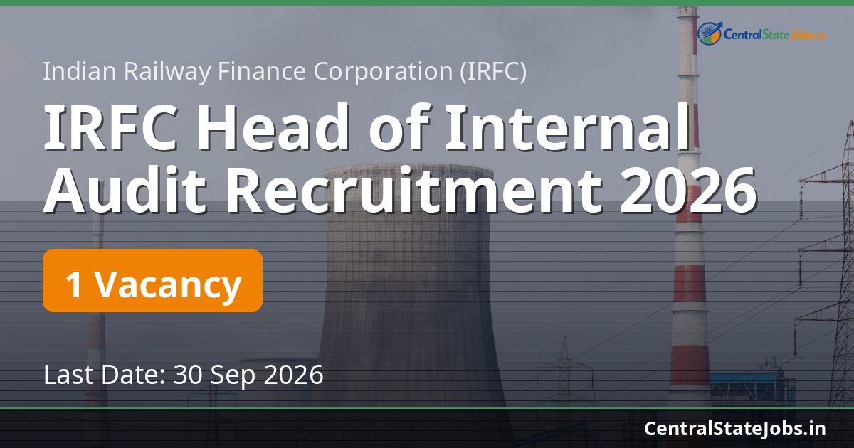 IRFC Head of Internal Audit Recruitment 2026