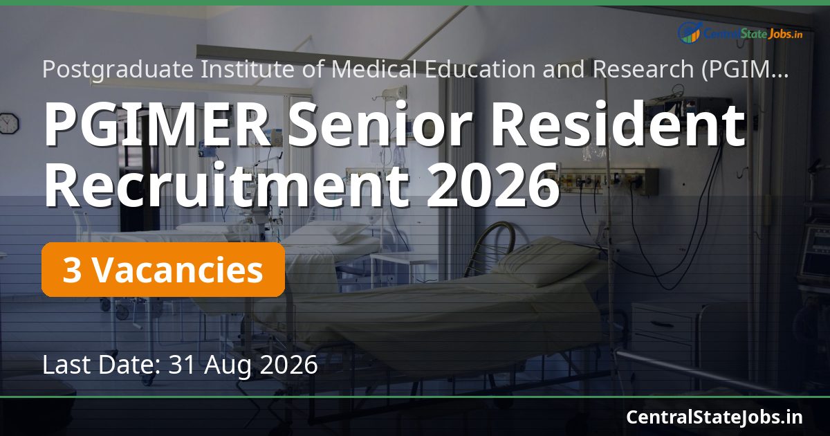 PGIMER Senior Resident Recruitment 2026