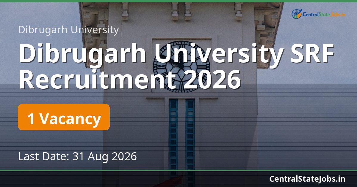 Dibrugarh University SRF Recruitment 2026