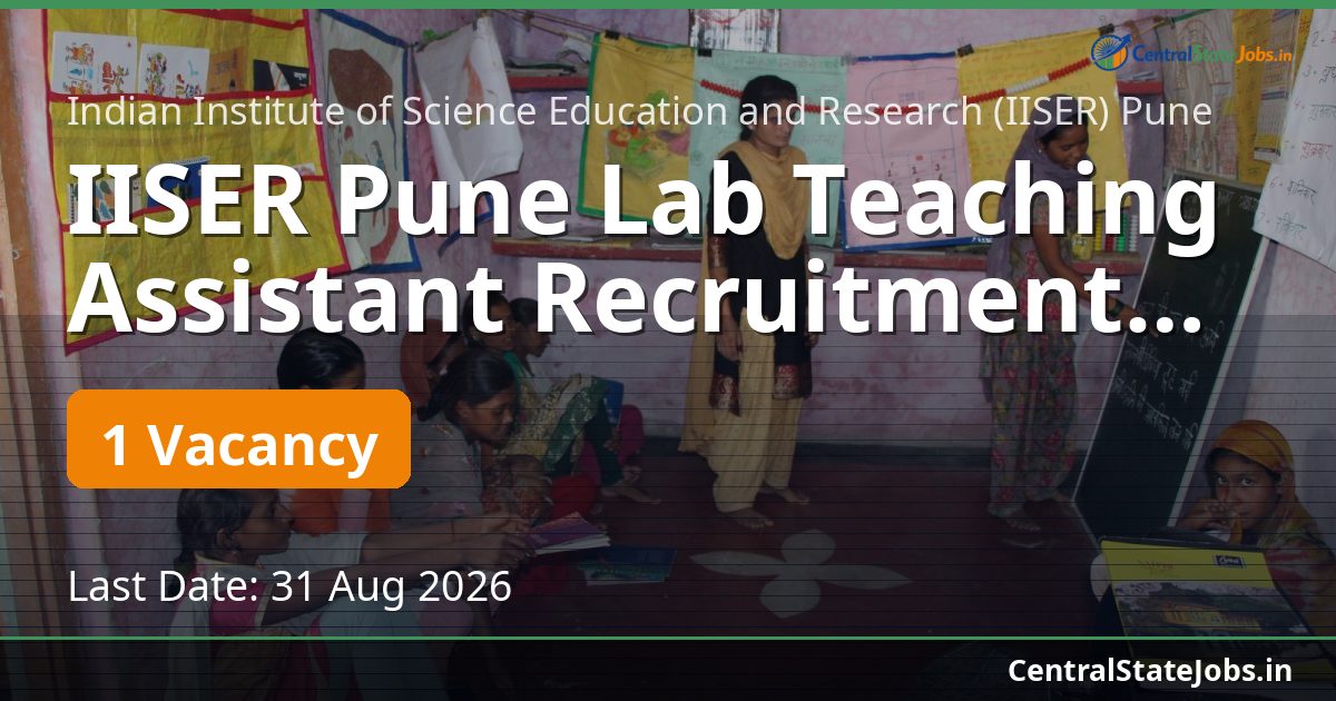 IISER Pune Lab Teaching Assistant Recruitment 2026