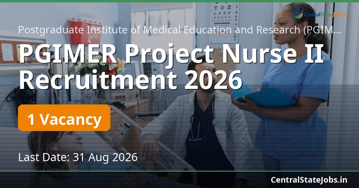 PGIMER Project Nurse II Recruitment 2026