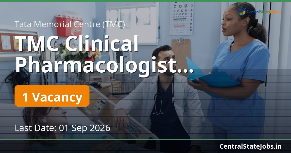 TMC Clinical Pharmacologist Recruitment 2026
