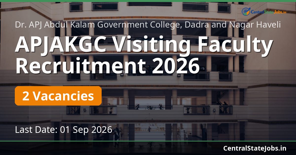 APJAKGC Visiting Faculty Recruitment 2026