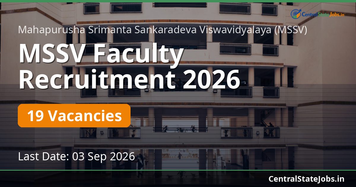 MSSV Faculty Recruitment 2026