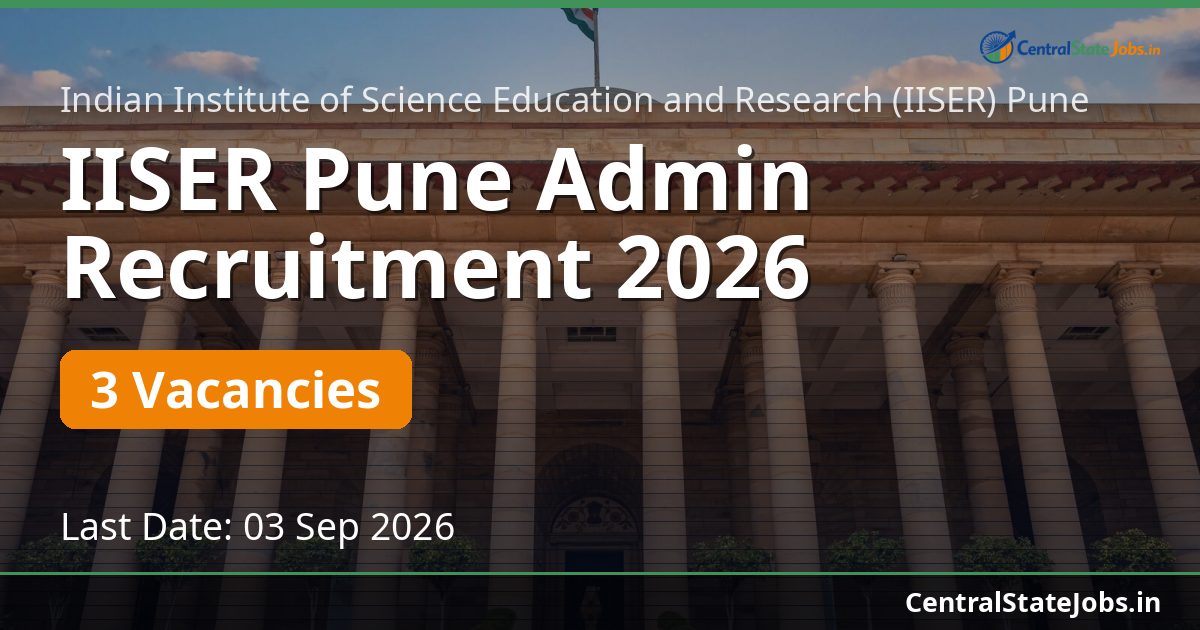 IISER Pune Admin Recruitment 2026