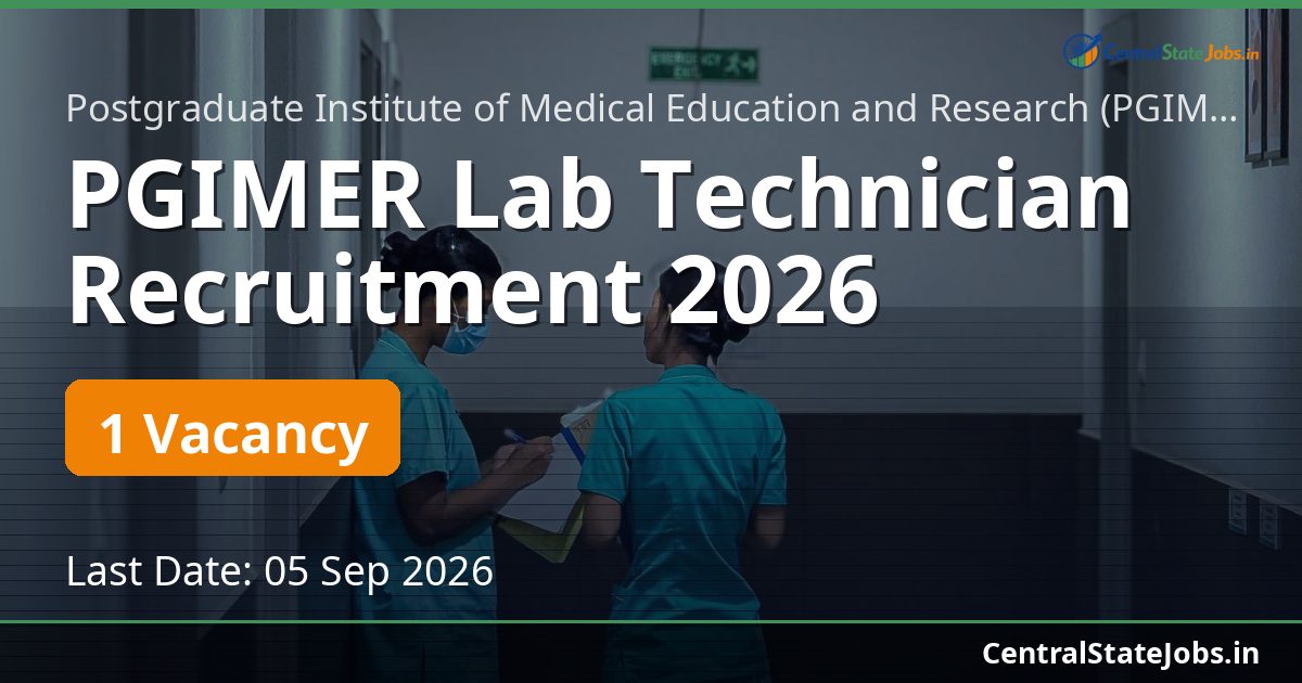 PGIMER Lab Technician Recruitment 2026