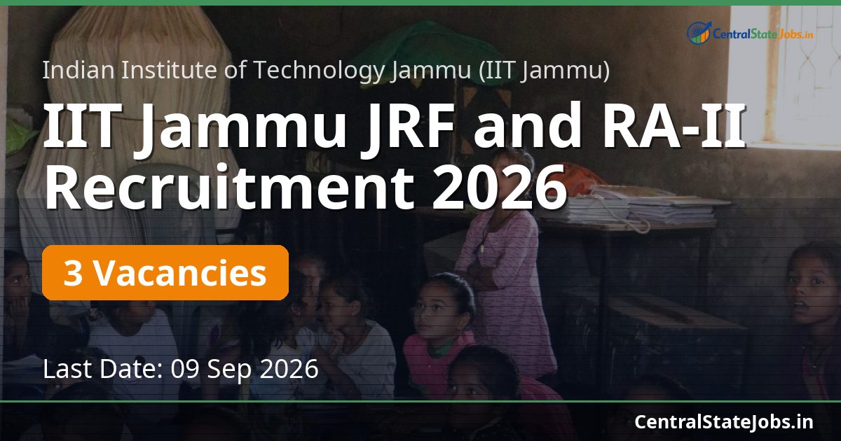 IIT Jammu JRF and RA-II Recruitment 2026