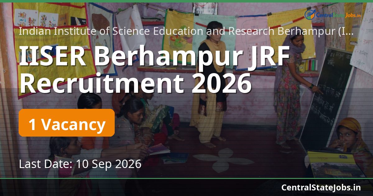 IISER Berhampur JRF Recruitment 2026