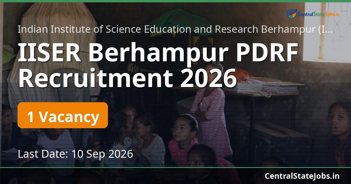 IISER Berhampur PDRF Recruitment 2026