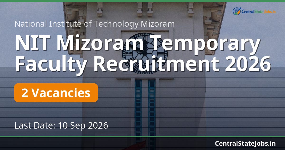 NIT Mizoram Temporary Faculty Recruitment 2026