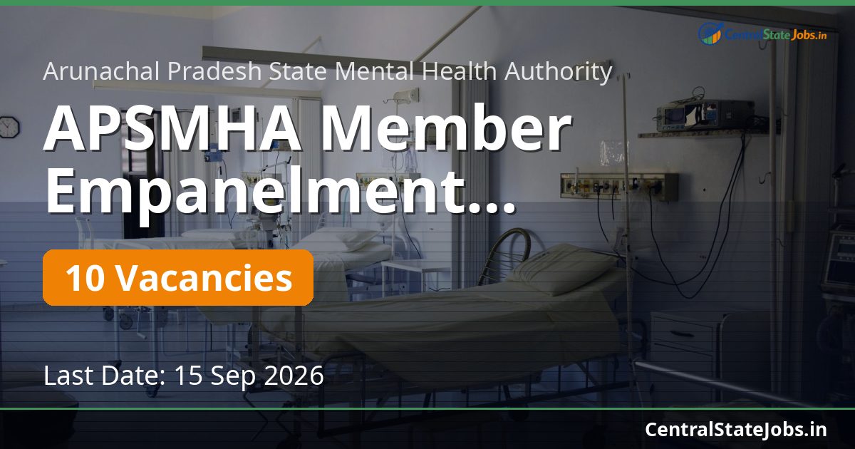 APSMHA Member Empanelment Recruitment 2026