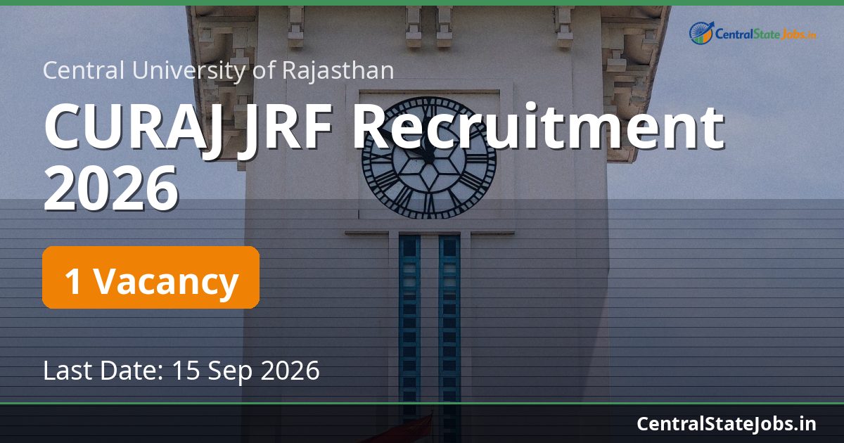 CURAJ JRF Recruitment 2026