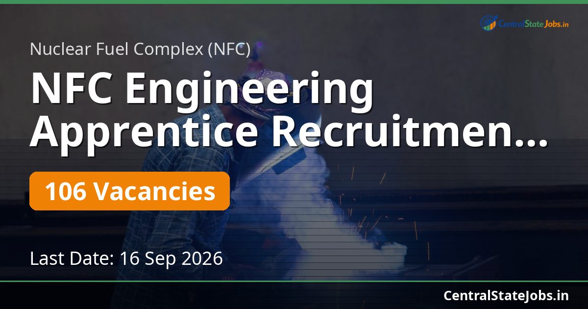 NFC Engineering Apprentice Recruitment 2026 — 106 Vacancies