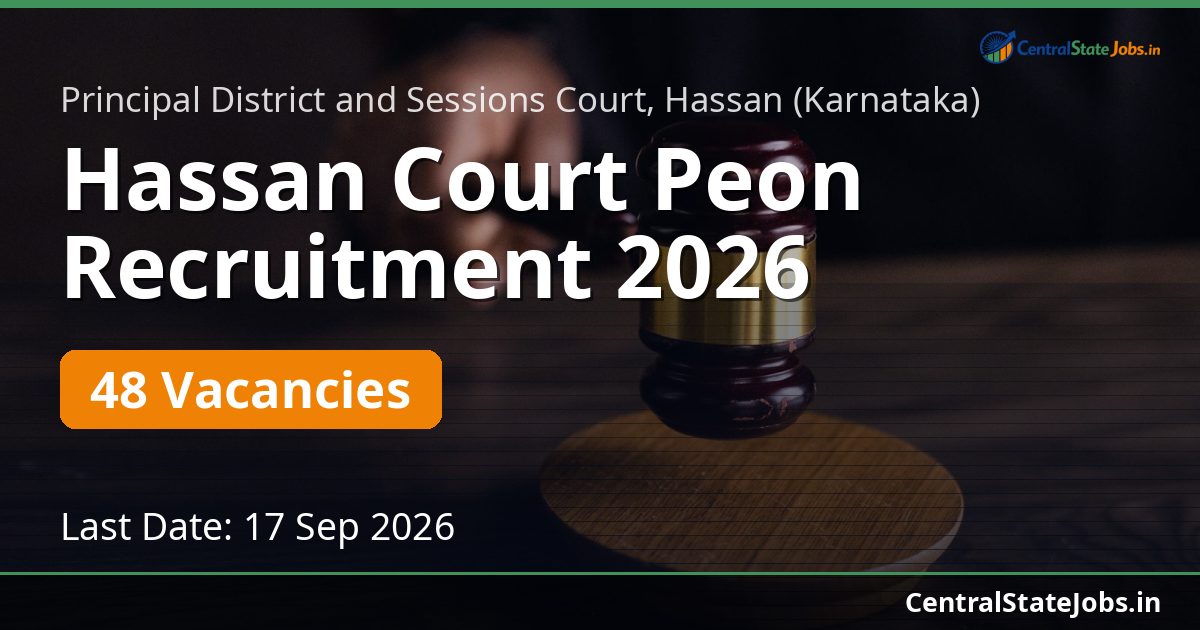 Hassan Court Peon Recruitment 2026 — 48 Vacancies