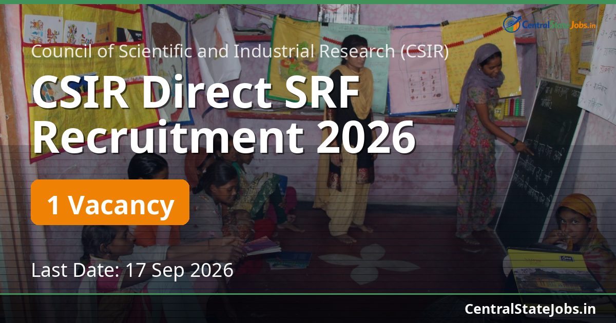 CSIR Direct SRF Recruitment 2026