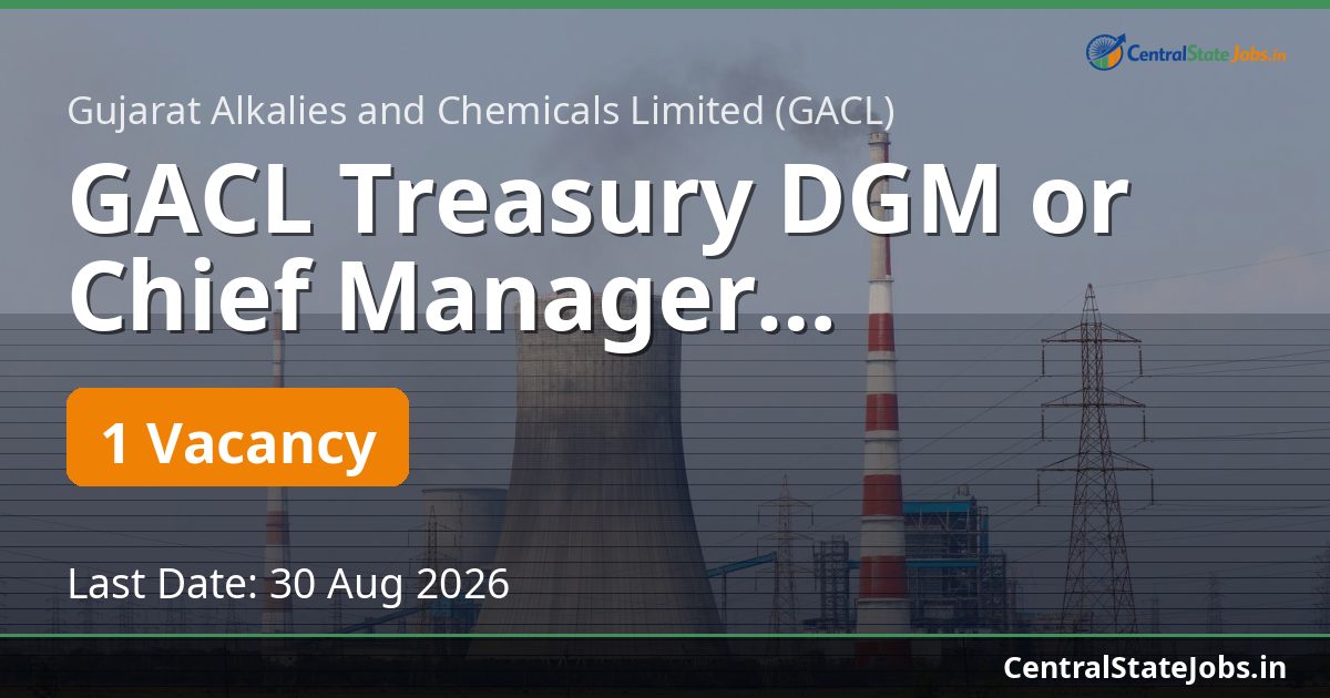 GACL Treasury DGM or Chief Manager Recruitment 2026