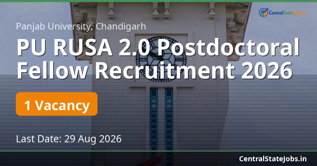 PU RUSA 2.0 Postdoctoral Fellow Recruitment 2026