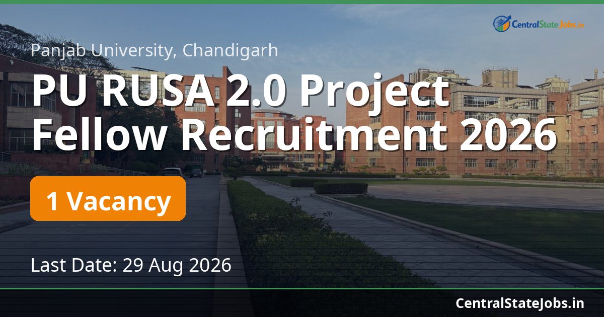 PU RUSA 2.0 Project Fellow Recruitment 2026