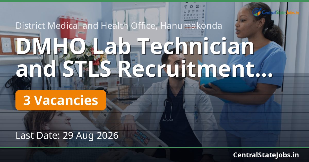 DMHO Lab Technician and STLS Recruitment 2026