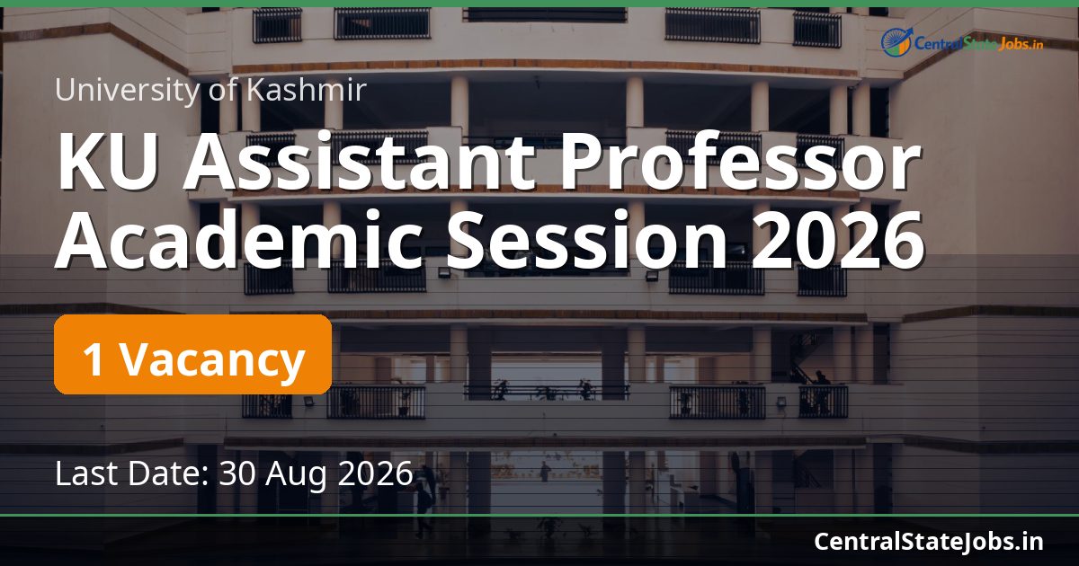 KU Assistant Professor Academic Session 2026