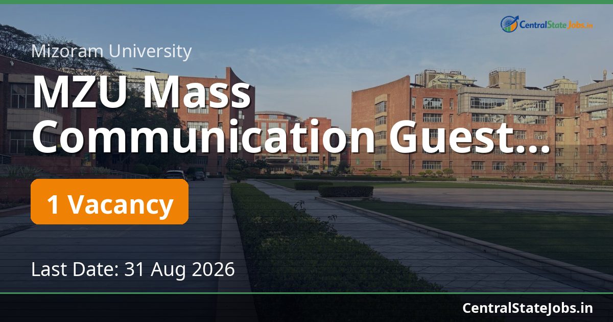 MZU Mass Communication Guest Faculty Recruitment 2026