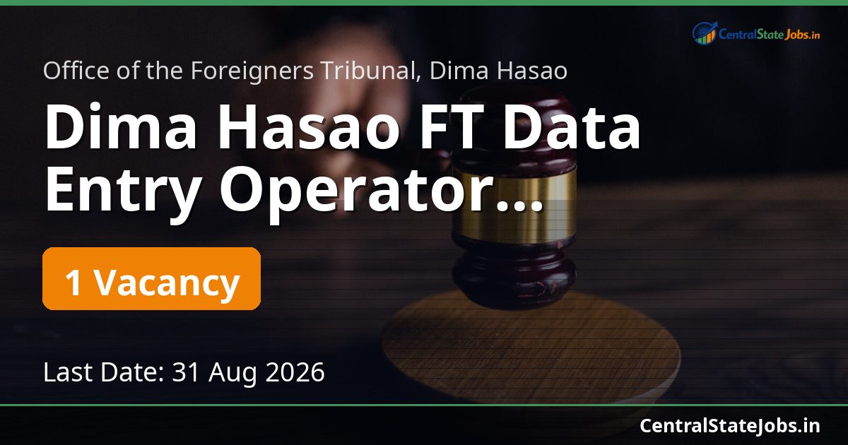 Dima Hasao FT Data Entry Operator Recruitment 2026