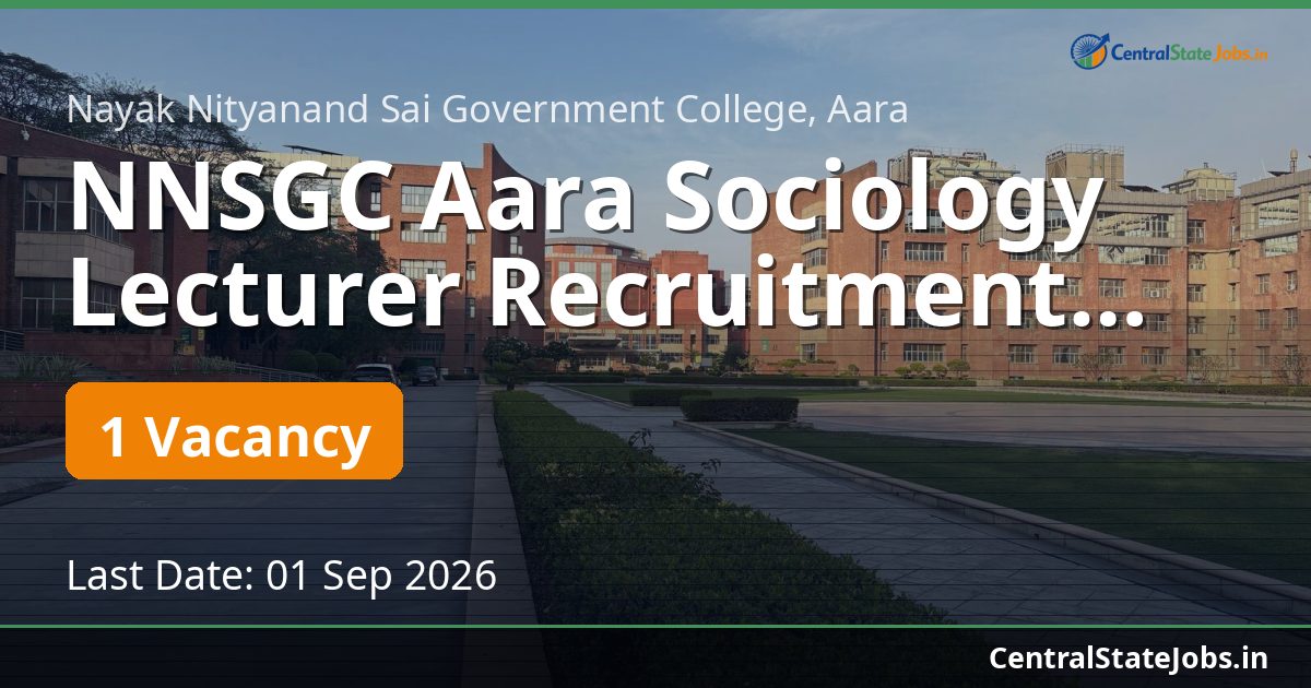 NNSGC Aara Sociology Lecturer Recruitment 2026