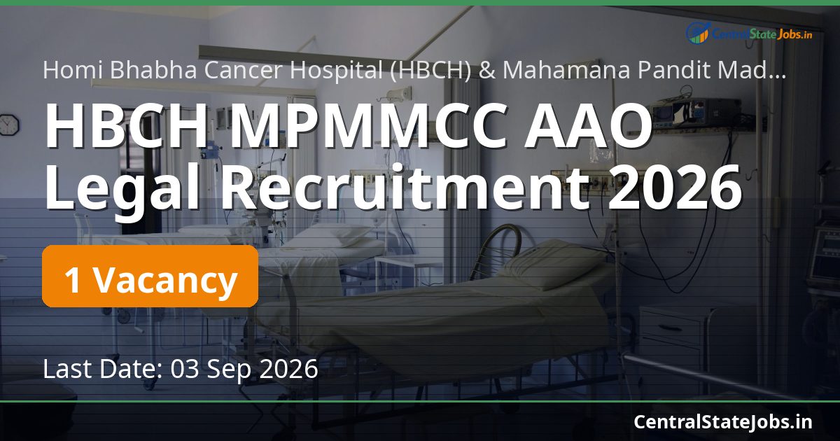 HBCH MPMMCC AAO Legal Recruitment 2026