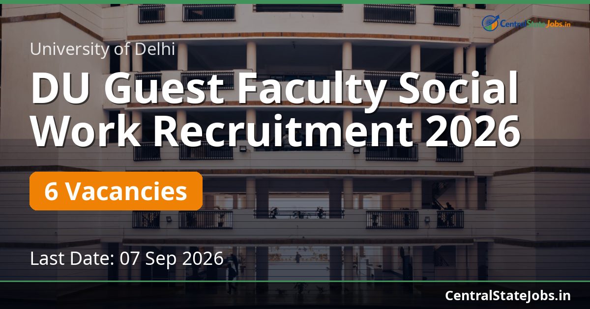 DU Guest Faculty Social Work Recruitment 2026