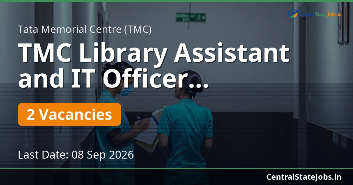 TMC Library Assistant and IT Officer Recruitment 2026