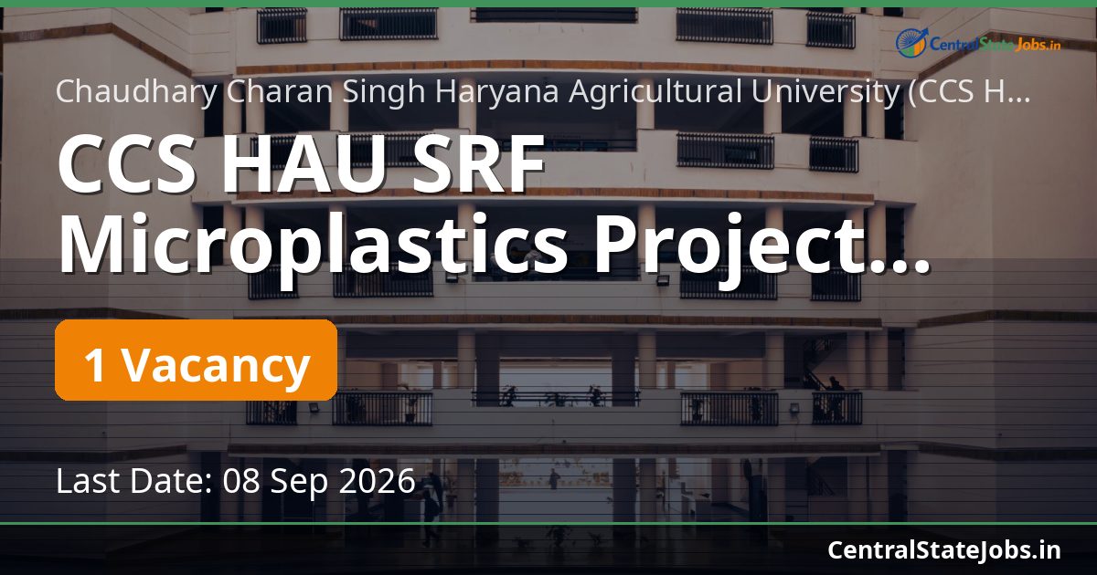CCS HAU SRF Microplastics Project Recruitment 2026