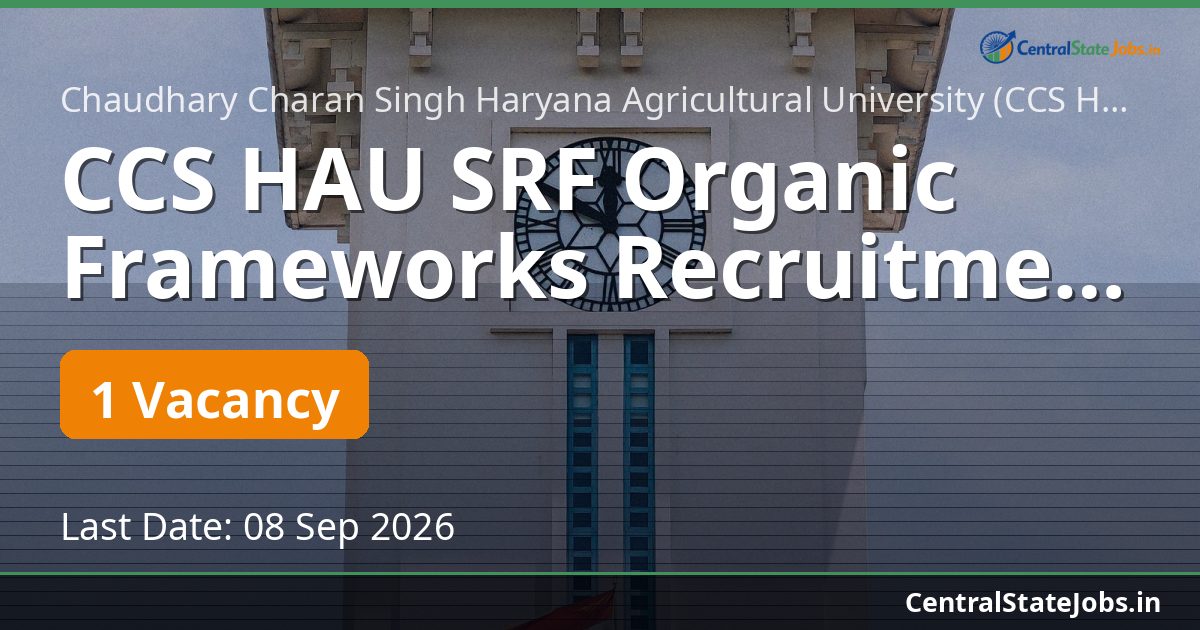 CCS HAU SRF Organic Frameworks Recruitment 2026