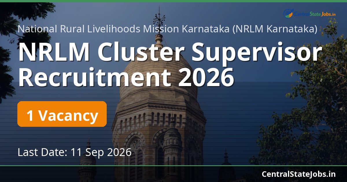 NRLM Cluster Supervisor Recruitment 2026