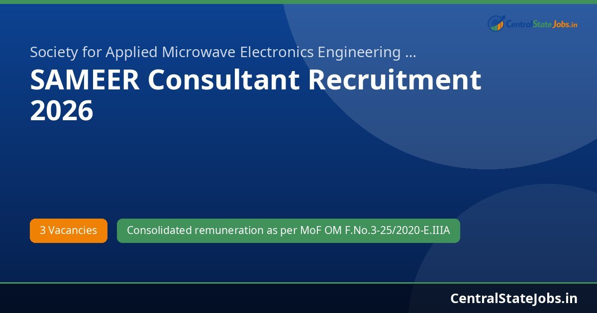 SAMEER Consultant Recruitment 2026