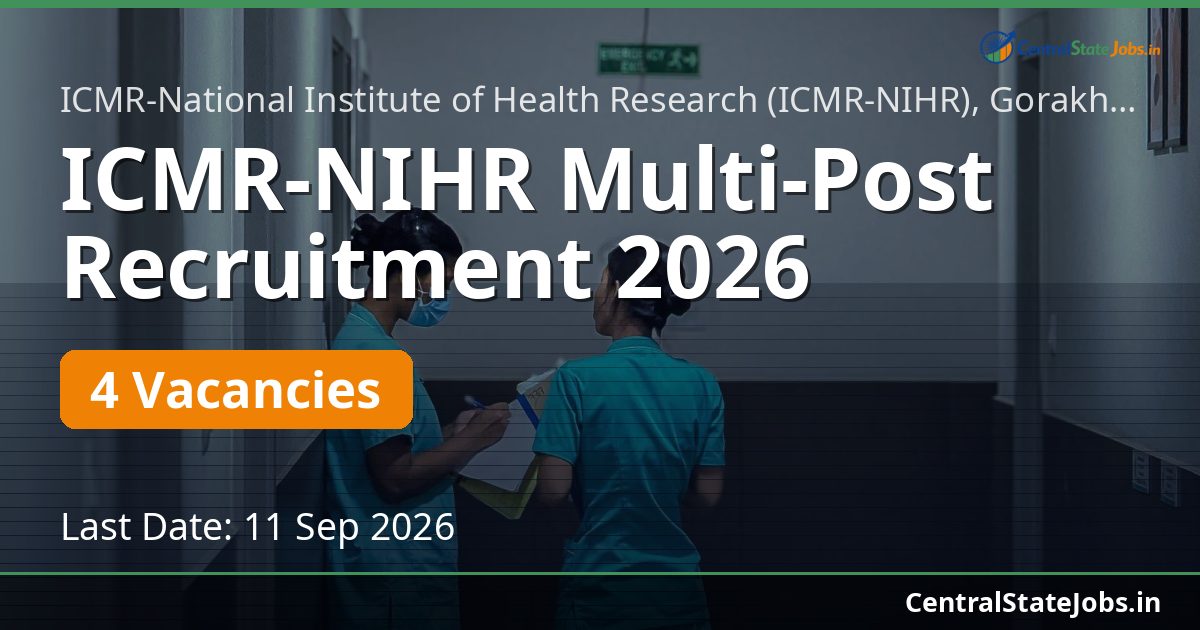 ICMR-NIHR Multi-Post Recruitment 2026