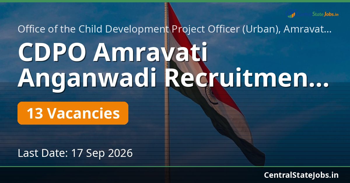 CDPO Amravati Anganwadi Recruitment 2026