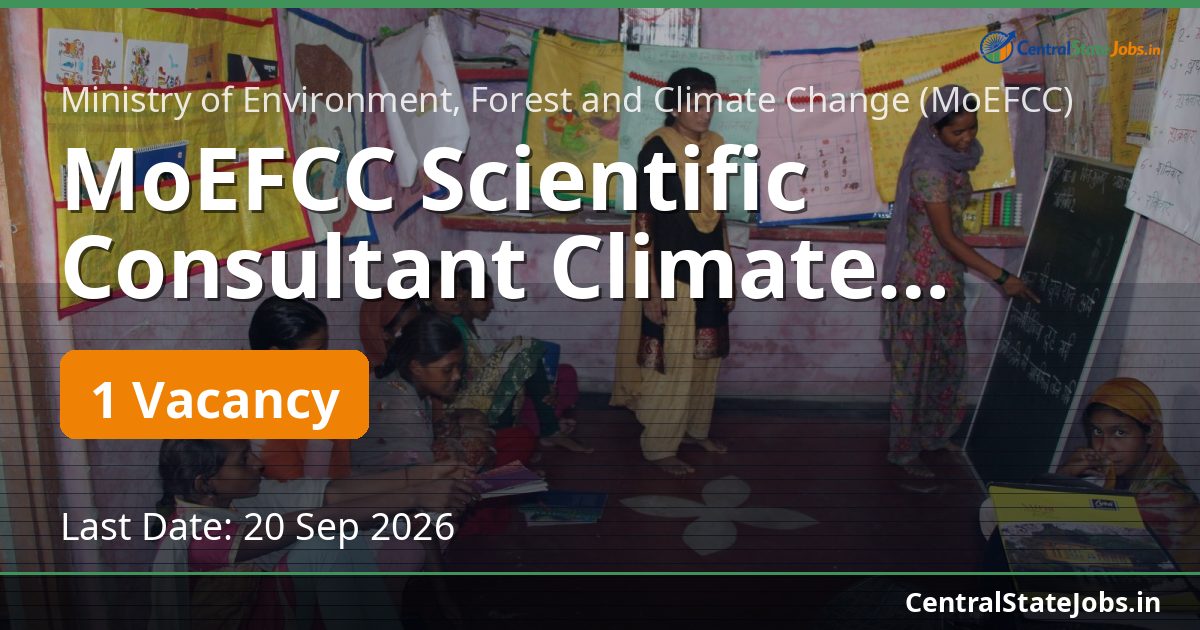 MoEFCC Scientific Consultant Climate Finance 2026