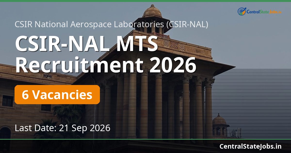 CSIR-NAL MTS Recruitment 2026