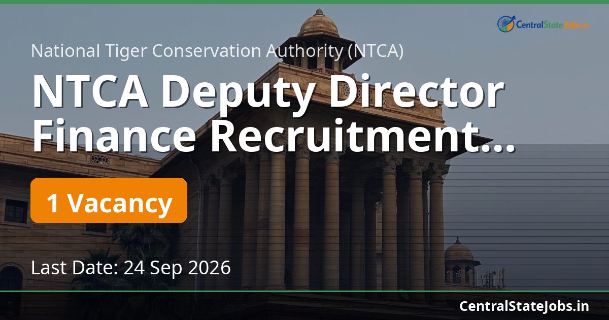 NTCA Deputy Director Finance Recruitment 2026