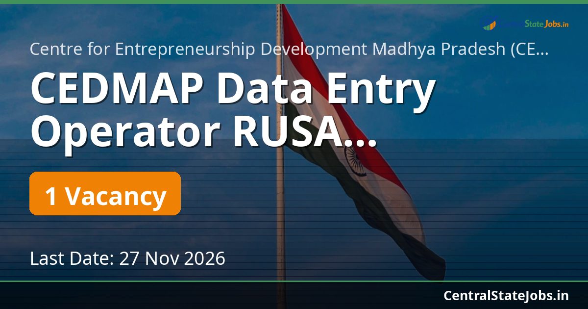 CEDMAP Data Entry Operator RUSA Recruitment 2026