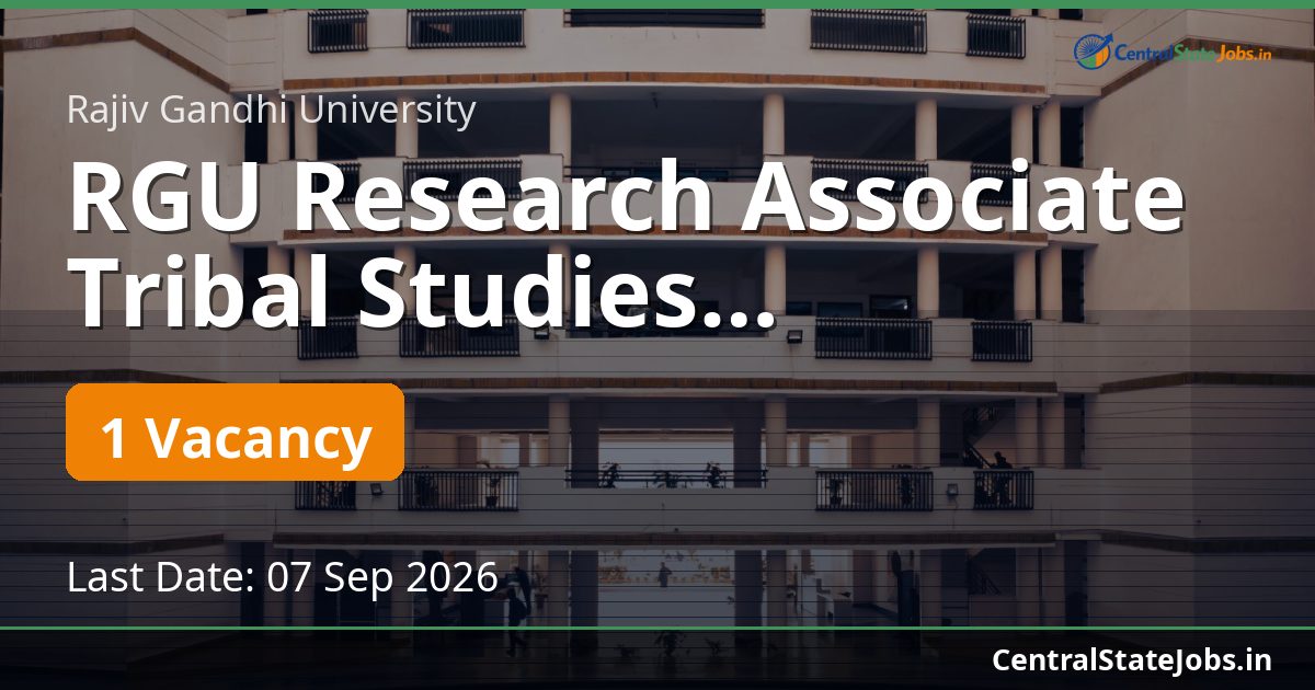 RGU Research Associate Tribal Studies Recruitment 2026