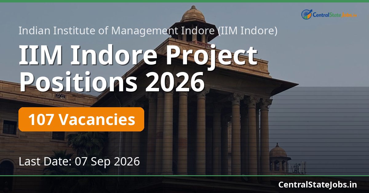 IIM Indore Project Positions 2026 — 107 Vacancies