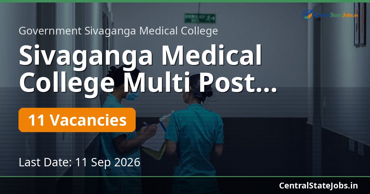 Sivaganga Medical College Multi Post Recruitment 2026