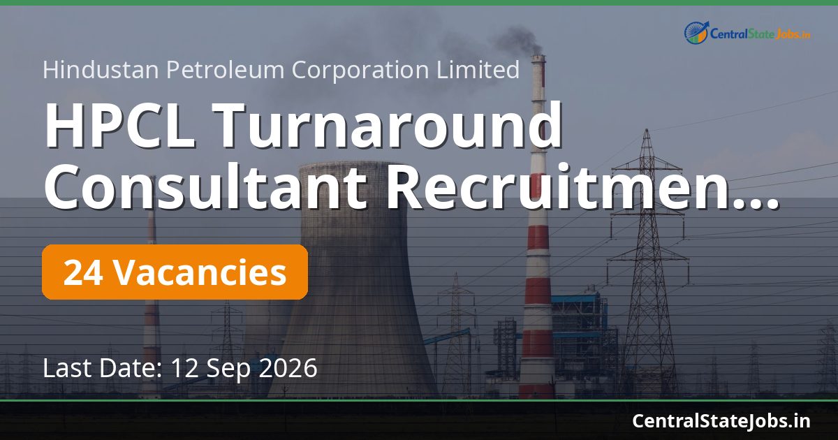 HPCL Turnaround Consultant Recruitment 2026