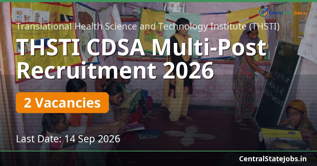 THSTI CDSA Multi-Post Recruitment 2026
