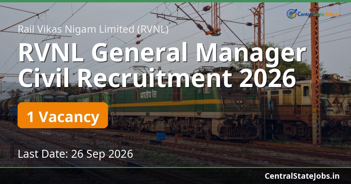 RVNL General Manager Civil Recruitment 2026