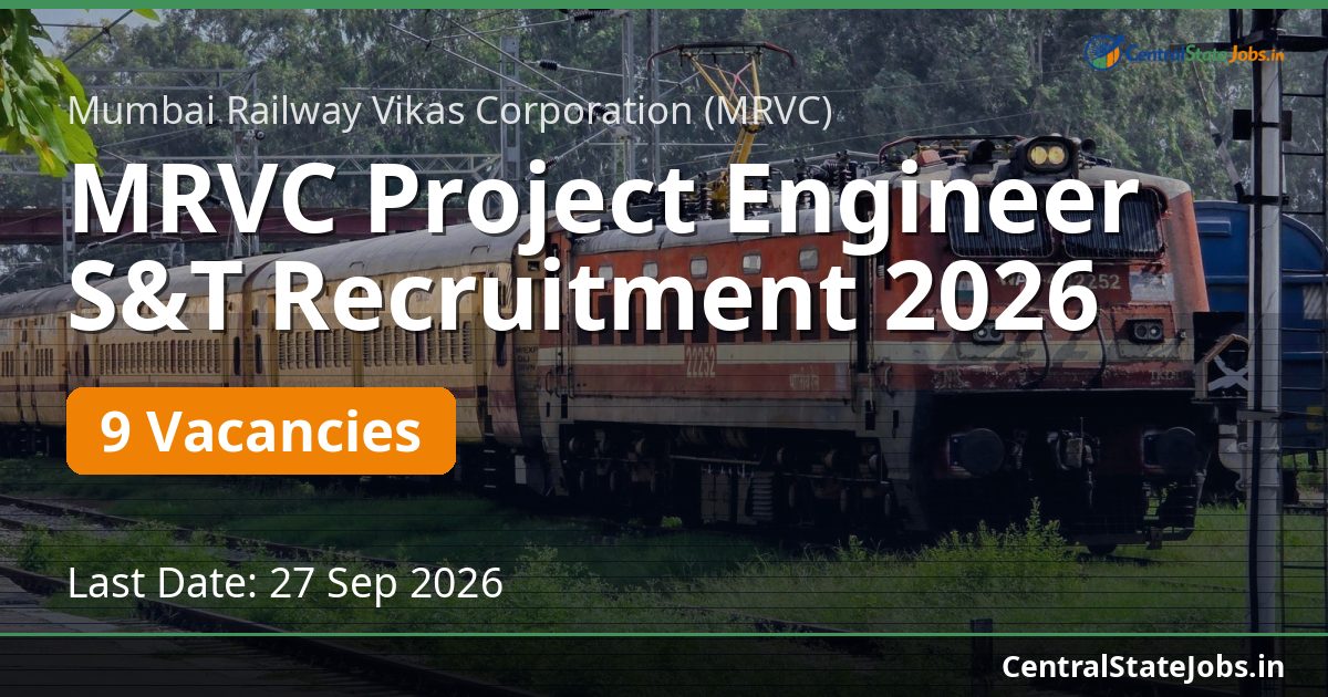 MRVC Project Engineer S&T Recruitment 2026