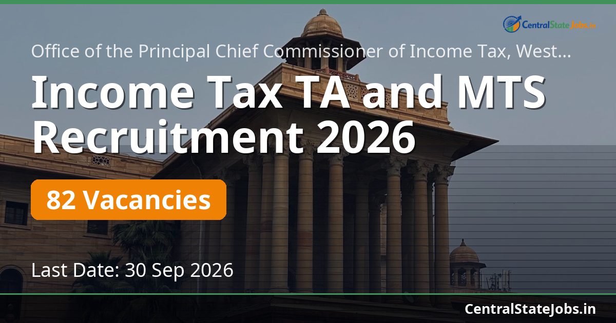 Income Tax TA and MTS Recruitment 2026 — 82 Vacancies